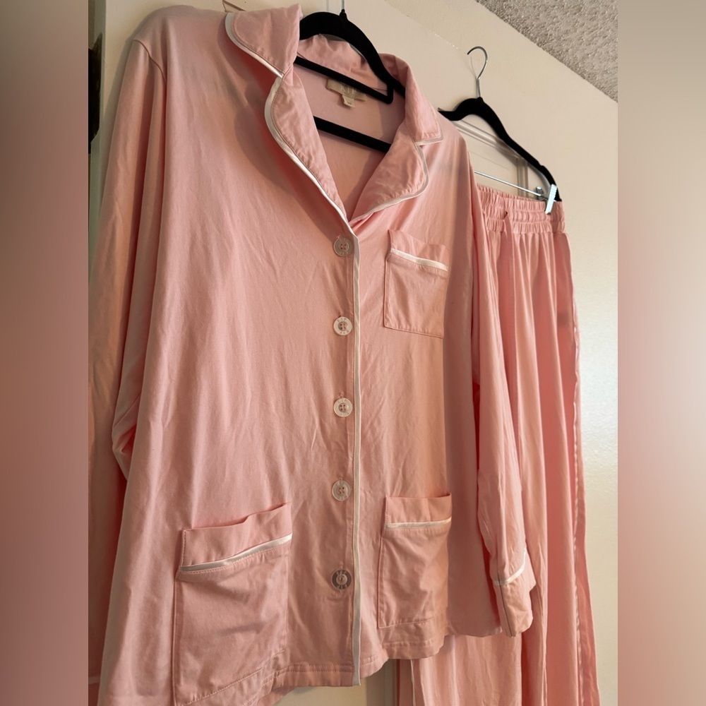 NEW Kip Luxe Stretch Cotton Pajama Set Pink Peony Size Medium NWOT - Picture 8 of 12